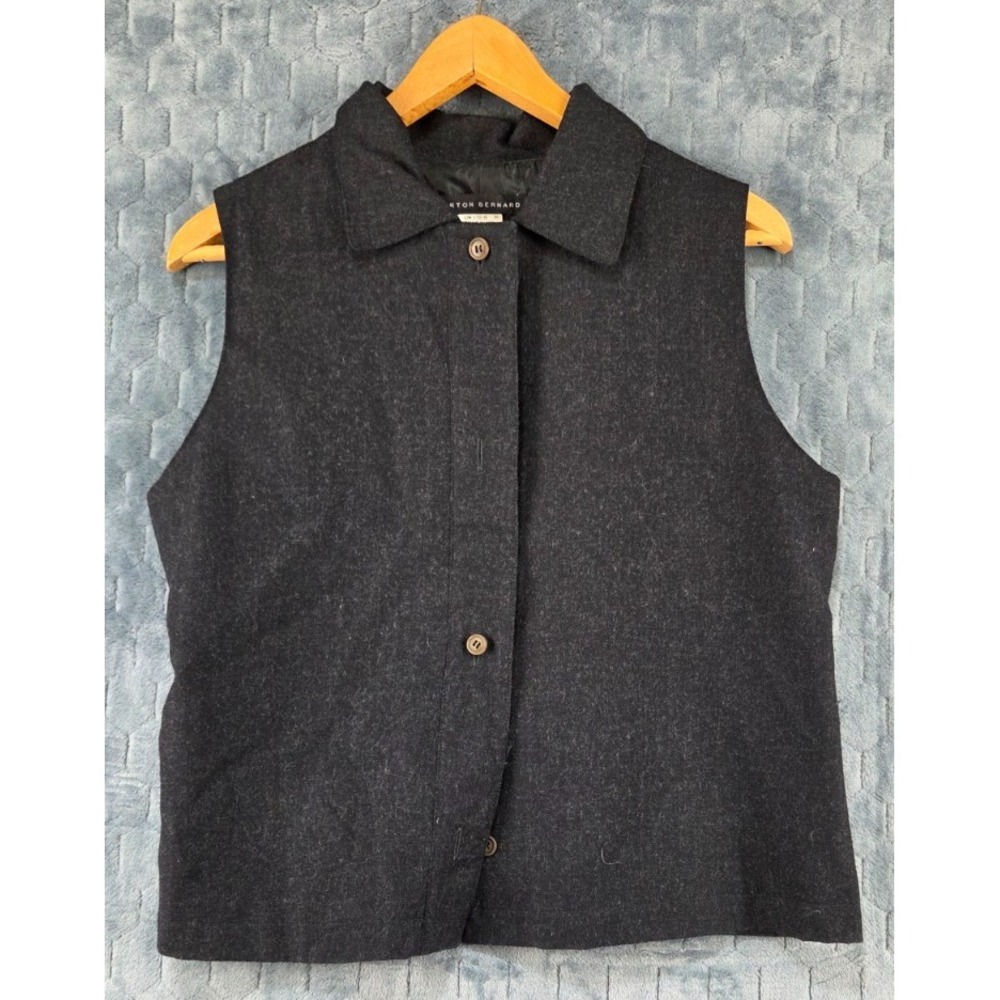 Morton Bernard Size 12 Collared Wool Vest Gray